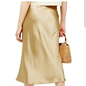 Topshop Satin Bias Midi Skirt